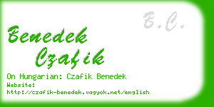 benedek czafik business card